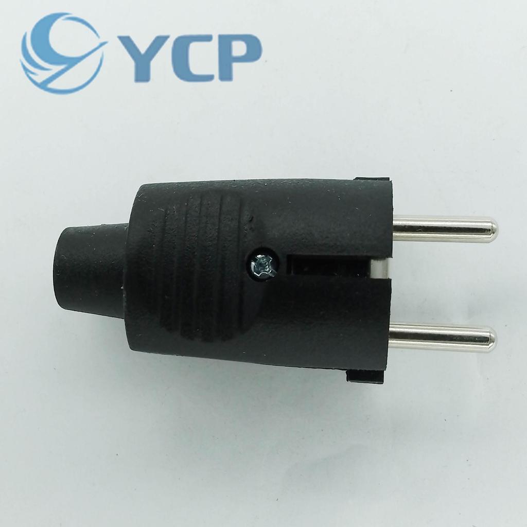 16A European/German/French Plug Adapter, Two Round Pins, Compatible with Russia & Korea