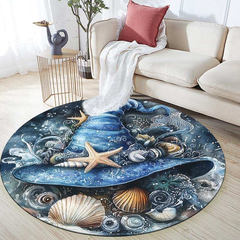Witch Hat,Round Area Rug,Carpet Rug for Living Room Bedroom Sofa Playroom Decor,Non-slip Floor Mat