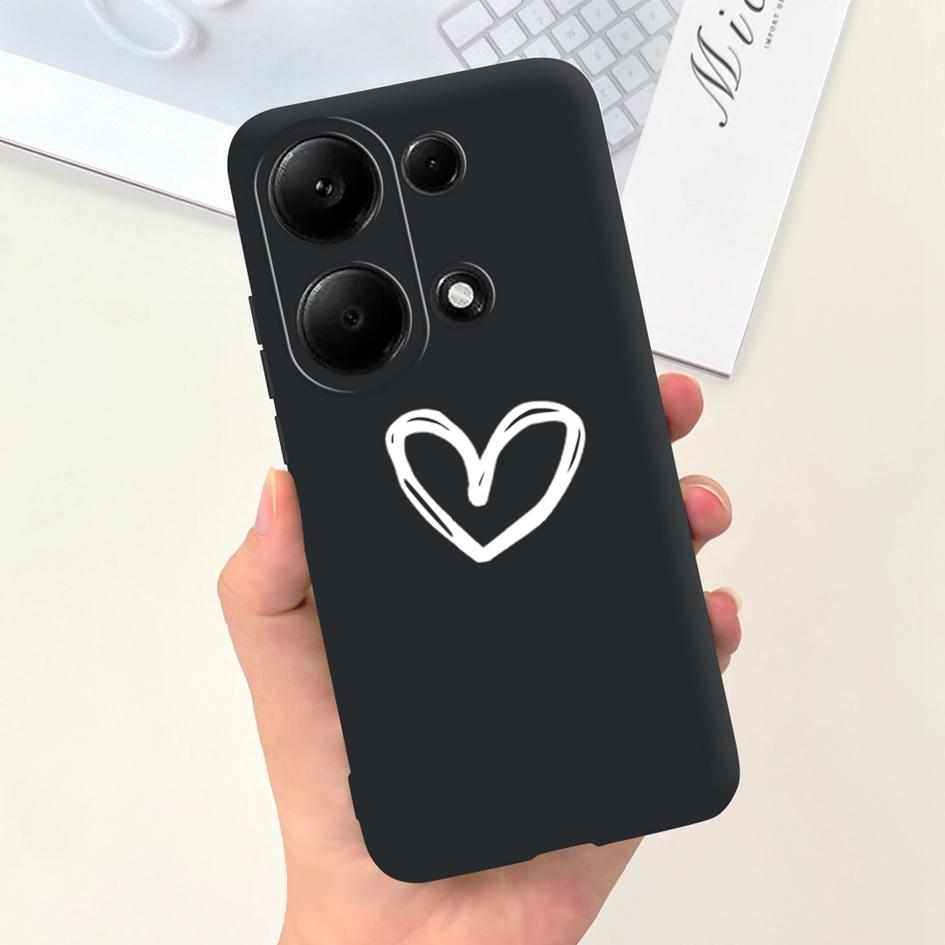 For Xiaomi Redmi Note 13 Pro 4G 2024 Case Cute Love Heart Cactus Soft Matte TPU Cover For Xiaomi Poco M6 Pro 4G Note13 Pro Coque