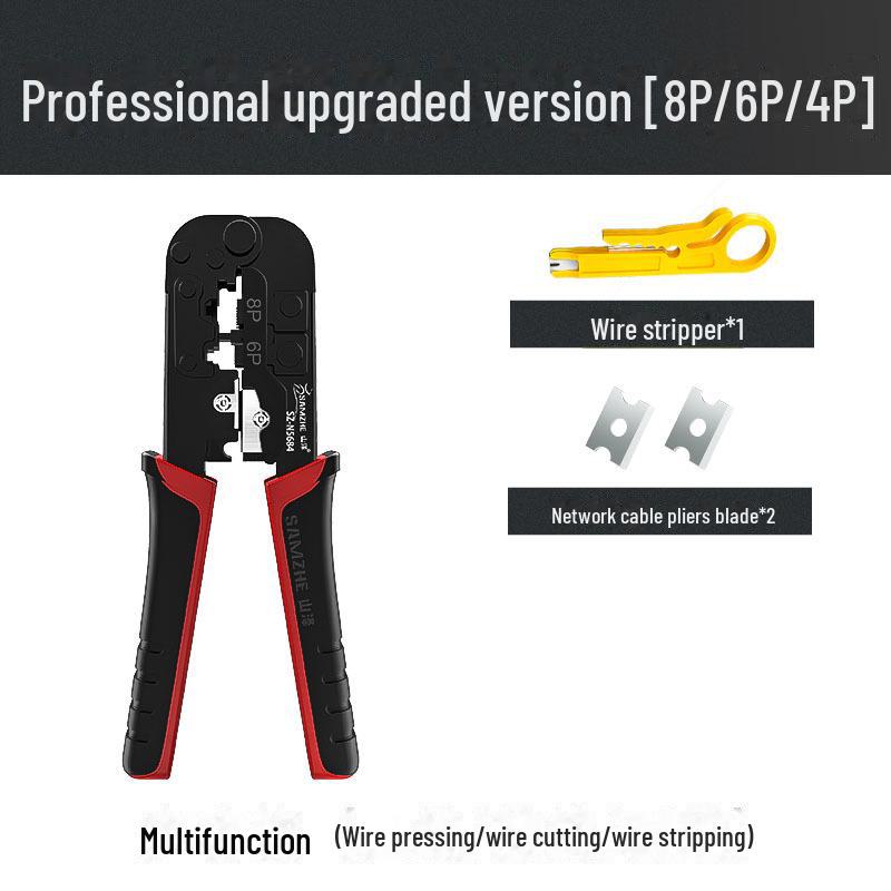 Shanze Multi-Function Network Cable and Telephone Wire Crimping Pliers with Stripping Shears