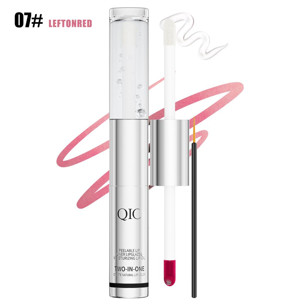Double Head Tear Lip Glaze + Lip Moisturizing Oil, Matte Matte Surface Waterproof, Non-Fading, Non-Sticking Cup Tear Lipstick Lip Gloss