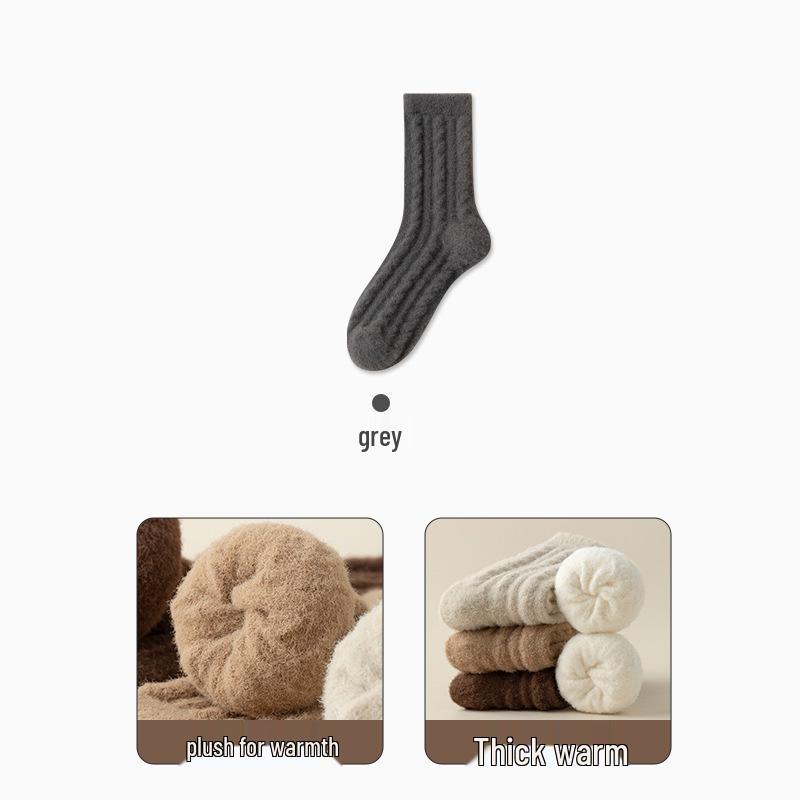 Australian Women's Mid-Calf Velvet Socks: Fleece-Lined, Thick Imitation Cashmere, Cozy Winter Sleepwear.