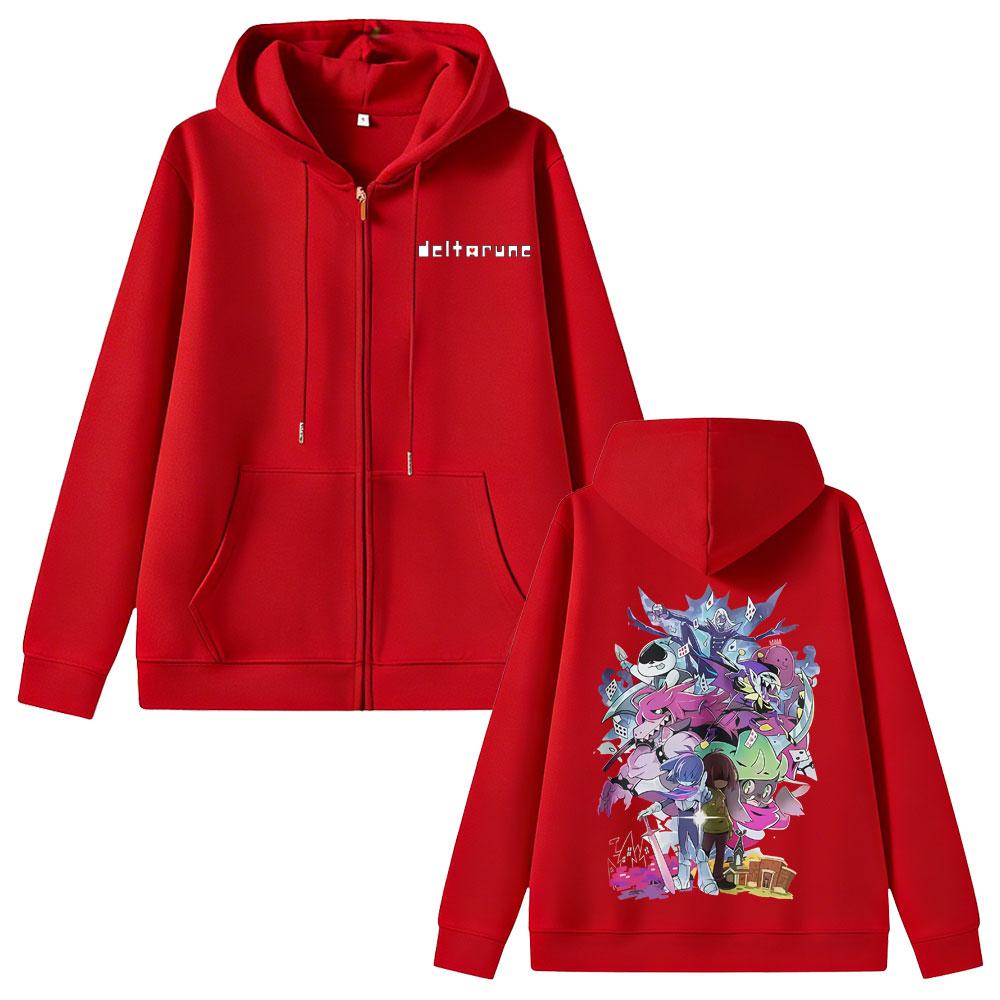 Juego Deltarune Noelle Holiday Ralsei Susie Kris Sudadera con Cremallera Hombre Mujer Otaku Humor Chaqueta Oversize Sudaderas