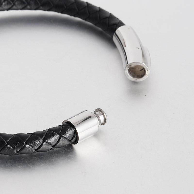 Trendy Men Jewelry Genuine Leather Bracelets Men Stainless Steel Grain Clasp Charm Rope Bracelets&Bangles Male Jewerly