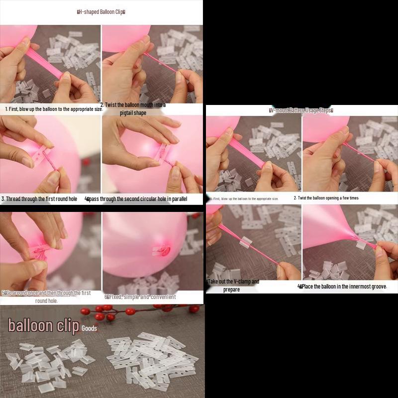 Wedding Balloon Clips: V-shaped, H-shaped, Double-layer Plum Blossom Shaping and Sealing Accessories