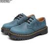 Martin Boots First Layer 1 Low-top Small Leather Shoes Women's Leather Crazy Horse Blue Large Size Short Boots Round Head Men's Break