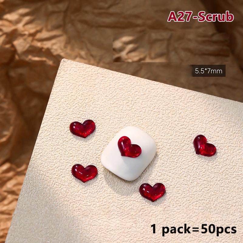 50Pcs French Style Bows Nail Accessories Mixed Size 3D Wine Red Bowknot Nail Charms Kawaii Winter Nail Art Decoration Cute Parts