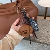 Cartoon Bear Dog Key Holder Plush Ornament for Purses and Car Soft and Comfortable Bag Pendant Car Ornament for Women