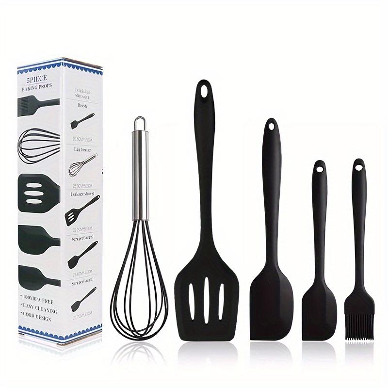 Silicone Kitchenware Cooking Utensils Set Non-stick Cookware Spatula Shovel Egg Beaters Wooden Handle Kitchen Cooking Tool Set