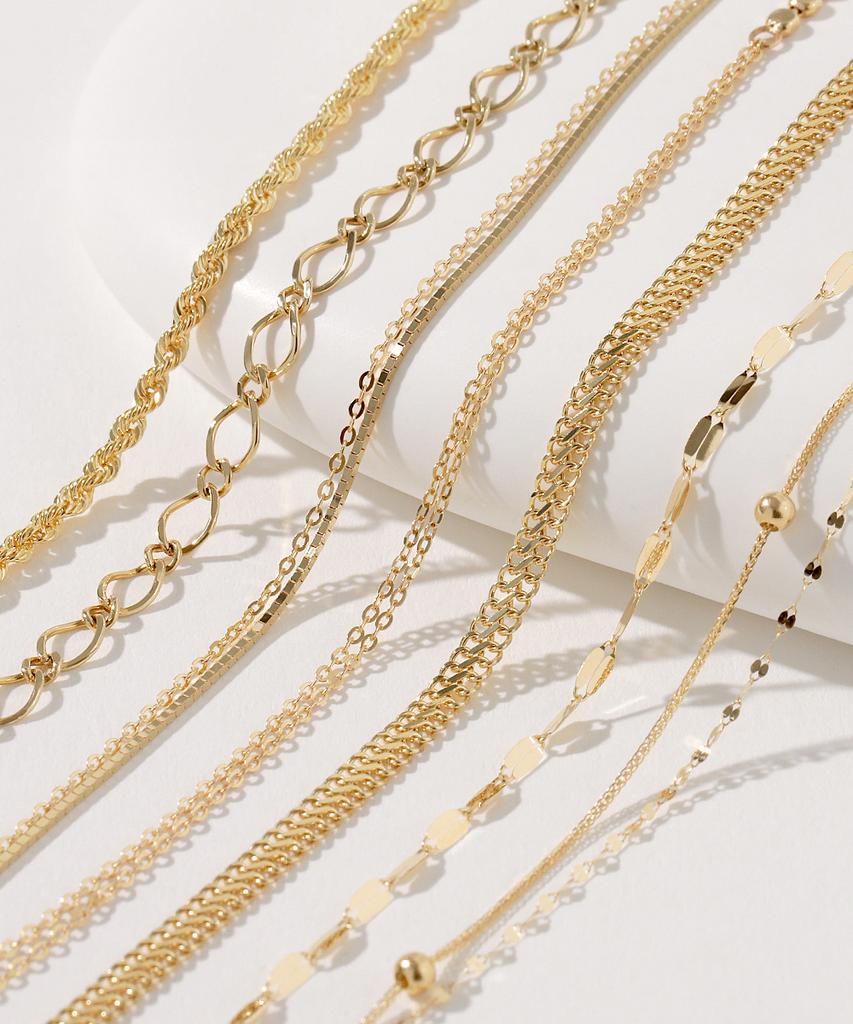 Mcel 14K Wreath Double Chain Anklet