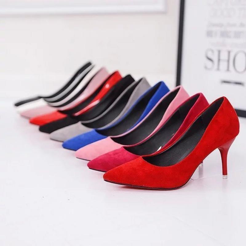 Fashion Large Size Women's Pumps Pointed Toe Patent Leather High Heels Dress Shoes White Wedding Shoes Thin Heels Basic Pump Red Heels