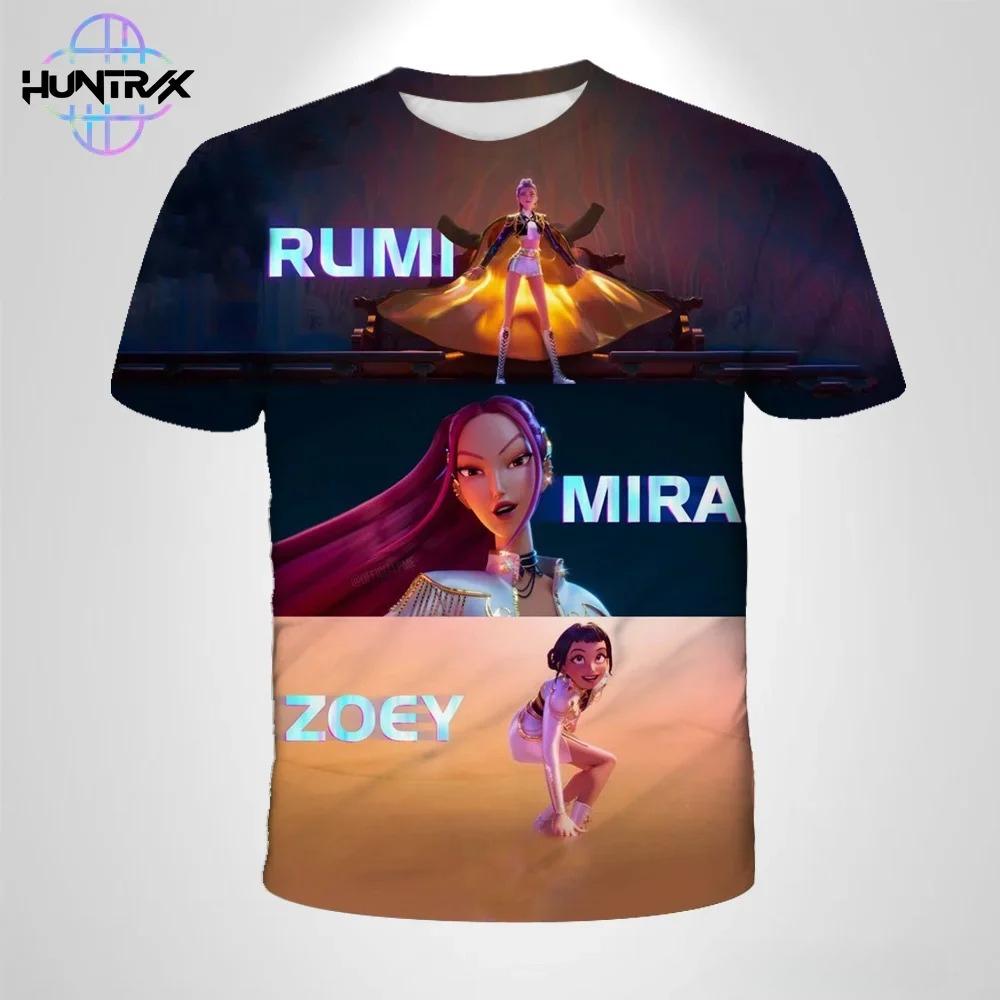 Kpop Demon Hunters 3D Print Sport Boy Girl T-shirt Animation Harajuku Y2K Popular Cute Children Short Sleeve Clothing Summer Top
