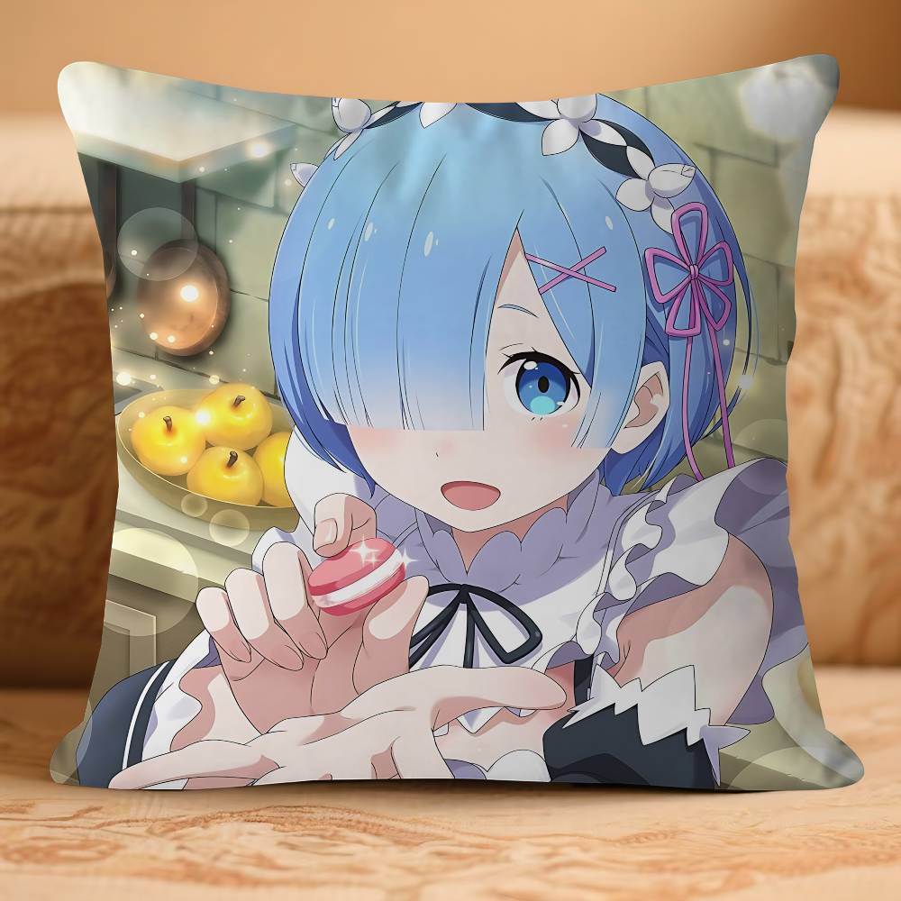 

Аниме Наволочка R-RemS Съемный Моющийся Чехол для Подушки – Мягкий Лен для Всех Сезонов 16x16Inch