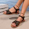 Fashion New 2025 Women Flat Sandals Large Size Butterfly Beach Shoes Women Rivets Rubber Sole Open Toe Sandals Women Sandalias De Mujer