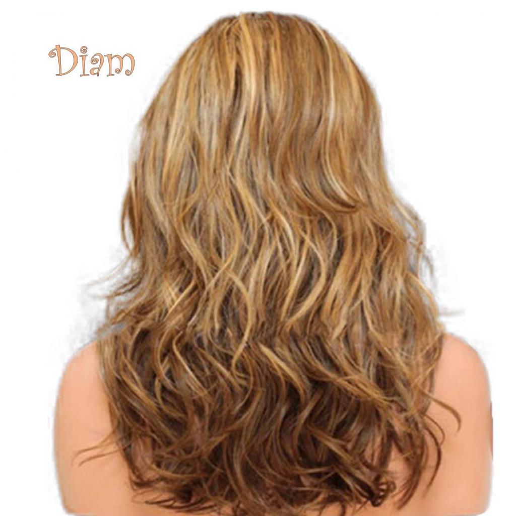 Tenfyer Fashion Women Sideswept Bangs Curly Long Full Wig Cosplay Party Hairpiece