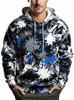 2026 Men's Hoodie Thin Autumn Winter Blue Green White Brush Stroke Print Long Sleeve Male Casual Sweatshirt Tops Clothes