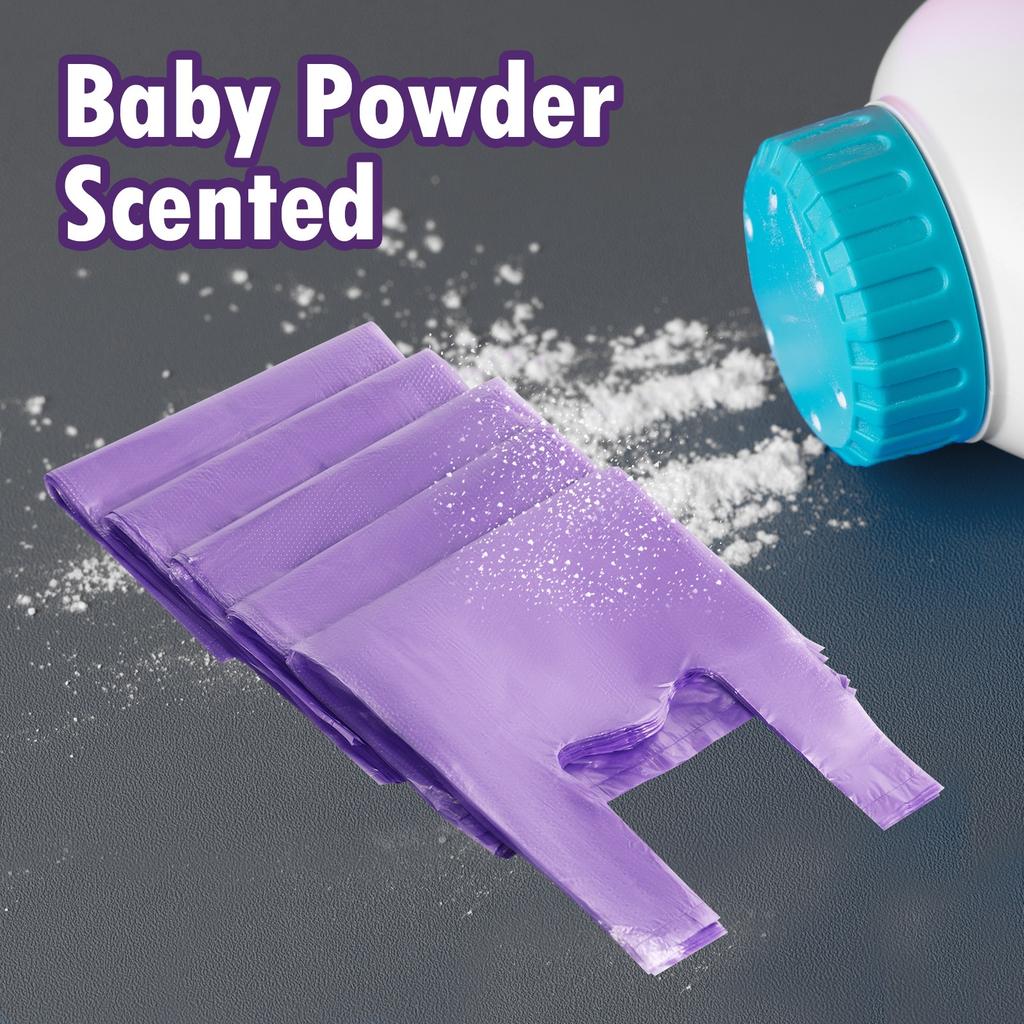 Baby Disposable Diaper Bags Easy-To-Tie Tabs Diaper Sacks with Lavender Scented Diaper Disposal