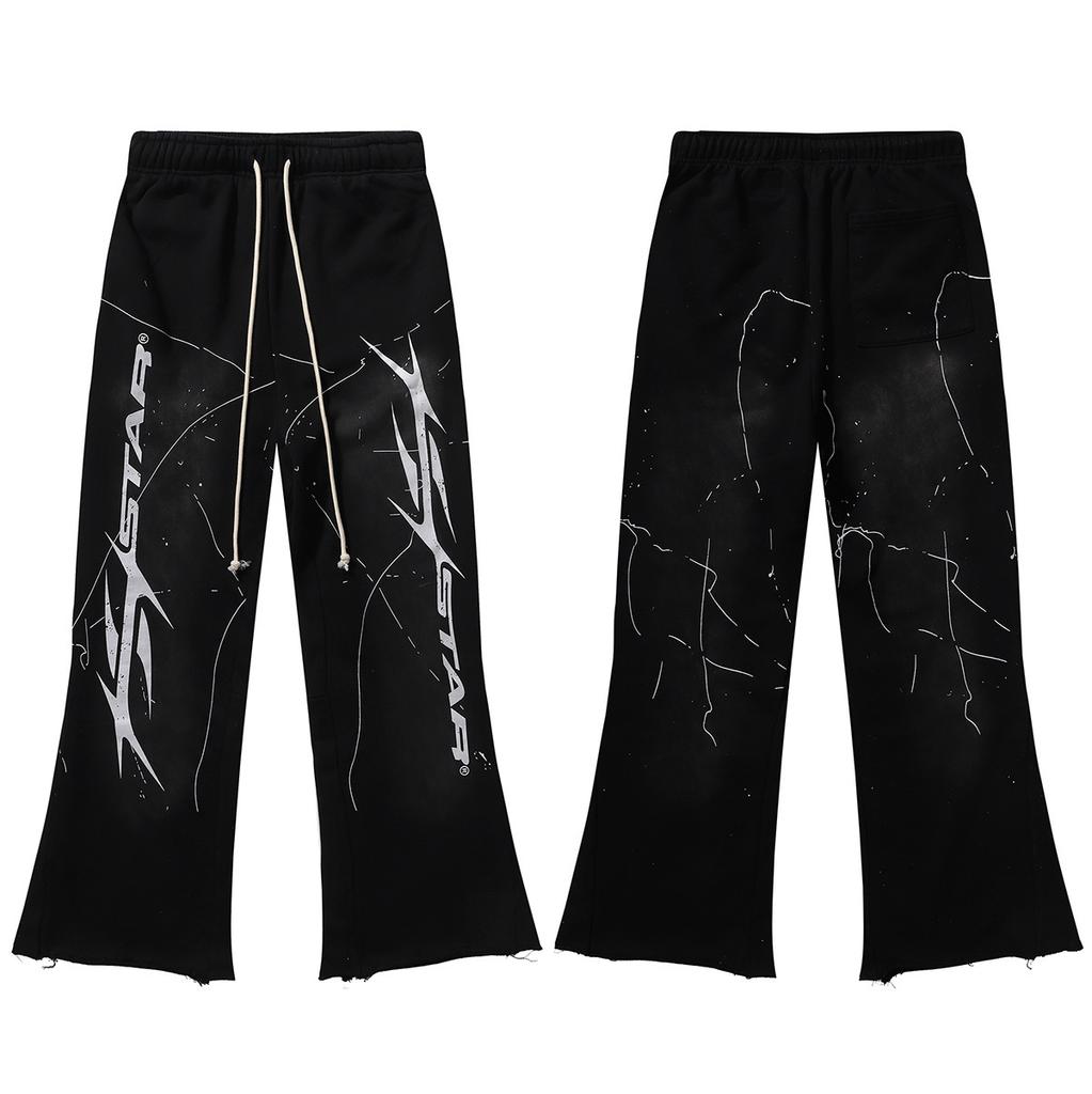 [Autumn and Winter Series] Fog High Street Washing Water Old Heavy Industry Head Printing Casual Sweater Couple Hoodie