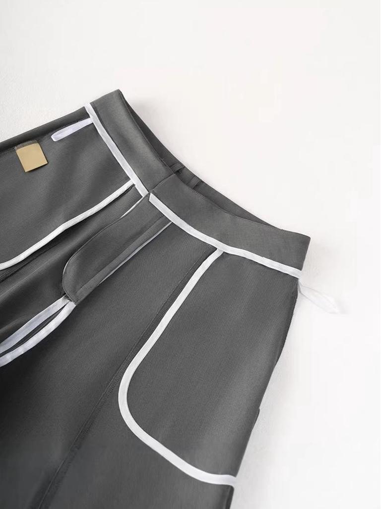 Saidi Drapey Wide-Leg Women's Suit Pants - Spring/Summer 2026 Old Money Style, Slim Straight Scythe Casual Pants