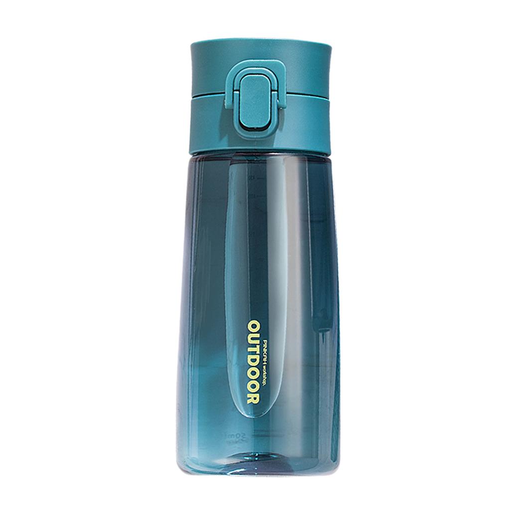 Tritan Sports Water Bottle with Flip Top Lid, Leakproof Portable Outdoor Drinking Cup with Scale & Lanyard for Gym Travel Workout
