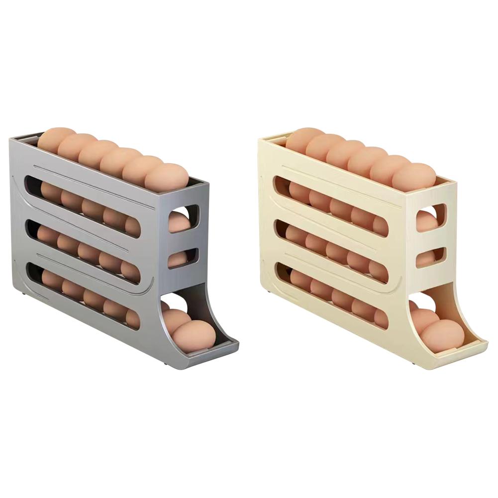 

LF# Fridge Egg Dispenser Space Saving Egg Rack Automatic Scrolling Egg Holder (G