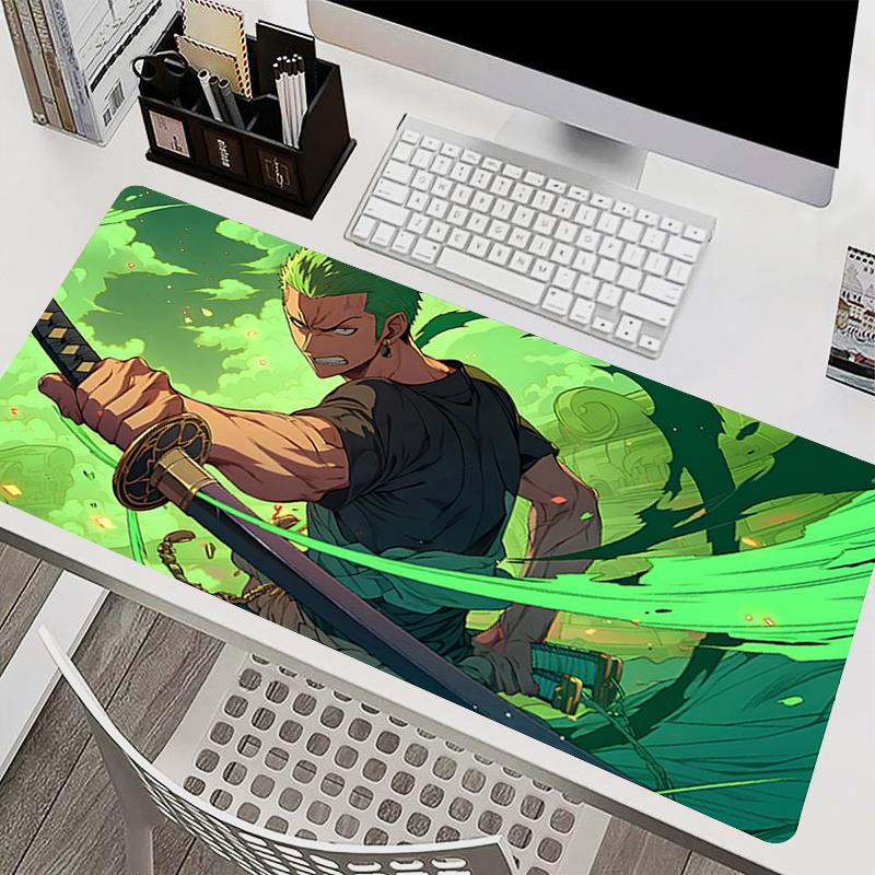 Mouse Pad Large Extended Gaming Mousepad Non Slip Carpet OOne PPiece Zoro Japanese Samurai Table Mat Rubber Computer Mousepad