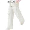 BALABALA balaOne Girls' Long Pants, Children's Trousers, Autumn 2025, Loose Straight-Leg Pants, Water-Repellent, 208325108001
