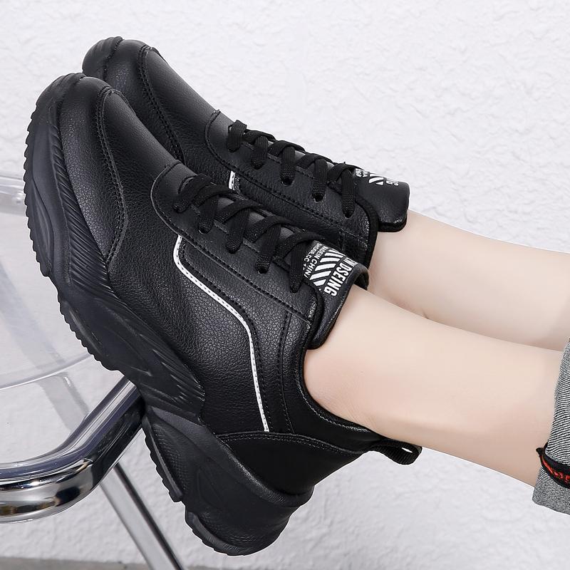 Fashion Women Water Proof Solid Comfort Sneakers Breathable Sports Shoes Outdoor Walking Flats Casual Soft Leather Shoes 2025