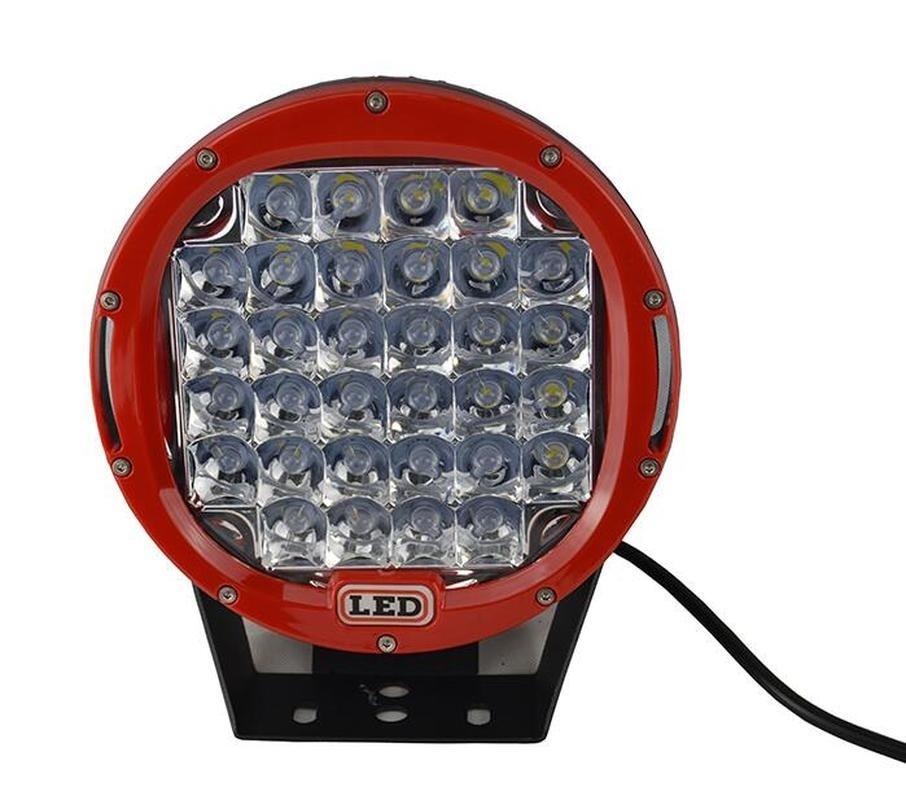 2PCS 9inch 96W CREE LED Work Light Flood Beam Round Red for Driving Offroad 4WD