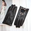 Touch Screen Thin Sheepskin Driver Gloves Female Fashion New Lined Motorcycle Riding Leather Full Finger Driving Gloves