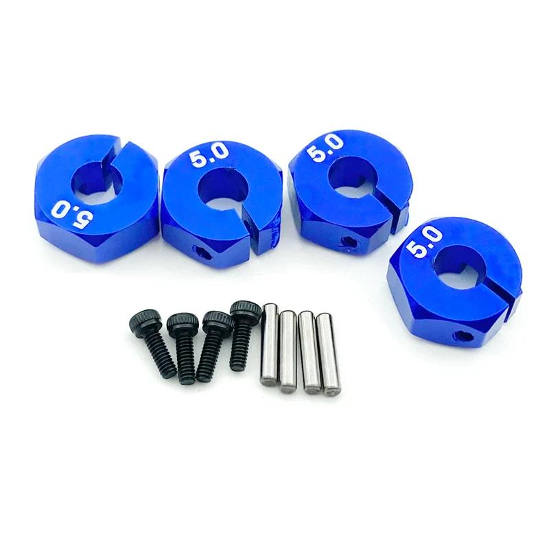 4 Pcs Aluminum 5/6/7mm Thickness Wheel Hex 12mm Drive Hubs With Pins Screws For RC Car Crawler Trucks HSP Tamiya Traxxas Slash