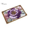 Door Clearance Rug Floor Mat Non-Slip Rubber Backing Absorbent Quick-Drying Bath Retro Low Profile Style 3D Flower Pattern Kitchen Shower Laundry Non