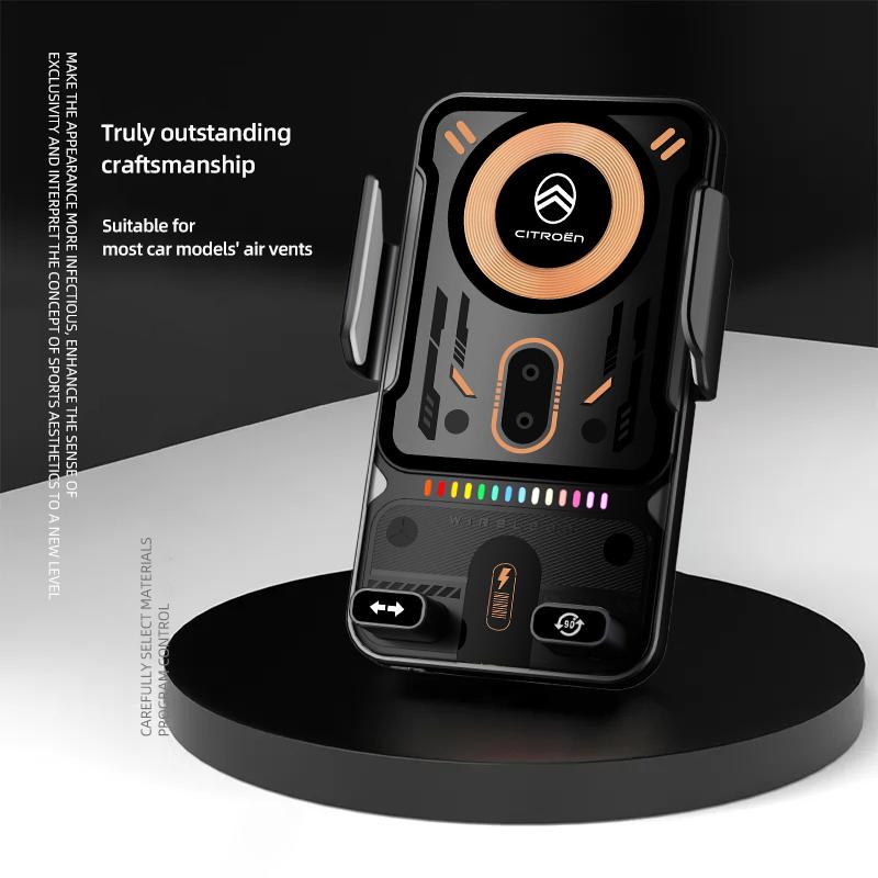 Car Mobile Phone Holder 15W Wireless Charger Intelligent Infrared Bracket For Citroen C4 C3 C5 AIRCROSS C5X Cactus PICASSO e-C3 NF2