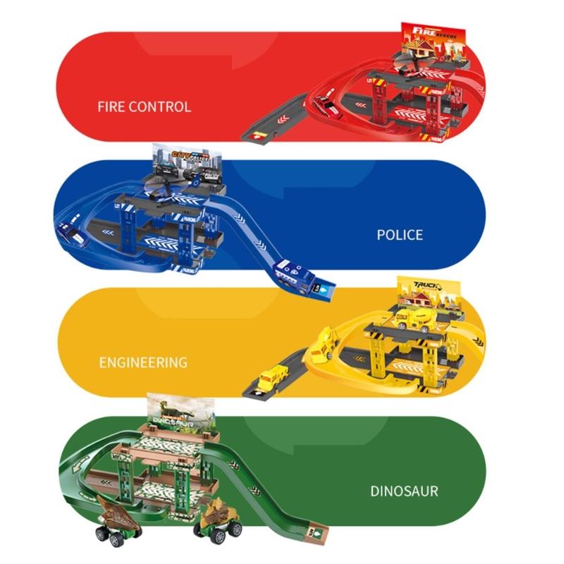 Children Track Parking Lot Toy Automobile Building Indoor Racing Rail Car Multilayer Car Park Toy for Kids Boy Gifts