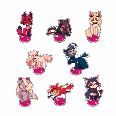 Figure Anime Hazbin Hotel Charlie Morningstar Vaggie Alastor Acrylic Figure Stand Desktop Ornament Festival Keychain