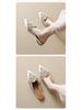 Weiwei Girl Pearl Rhinestone Slip-on Closed Toe Sandals - Women's Chinese Style Flat Heel Half Slippers for Summer