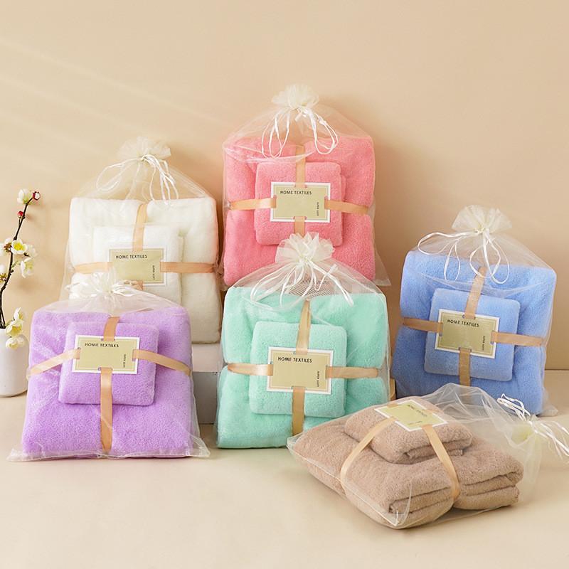 Juego de Toallas de Baño Suaves de Coral Fleece Oversize Secado Rápido Toalla de Ducha Accesorios de Baño Ideales