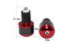 nakira Special Bar End! Grip Bar End for Motorcycles, Aluminum, Carbon Pattern (Red, Red)