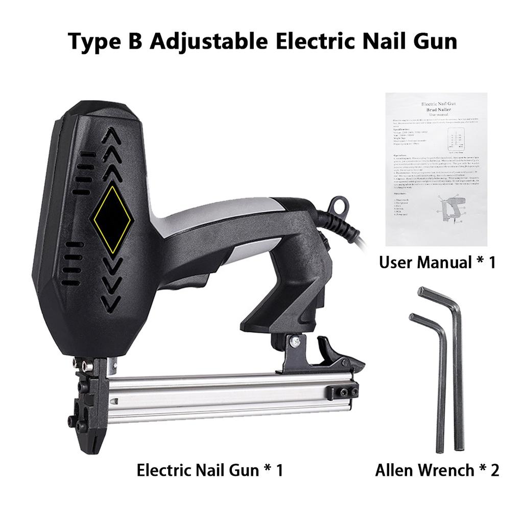 2400W Dual Use Electric Nail Gun Framing Tacker & Stapler Furniture F30 Staple Gun Adjustment Strength 220V Woodworking Tool