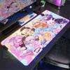 RGB Anime Girl Hololive Hoshimati Suisei Gawr Gura Large Mouse Pad Laptop Mice Mat Tabletop Keyboard Mat Anti-Slip Playmat Gift