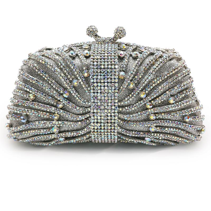 

Green/Red Multicolored Diamond Evening Bags Purses Party Handbags Luxury Designer Women Crystal Clutch Dinner Banquet Pochette 18.5cmX10cmX7cm