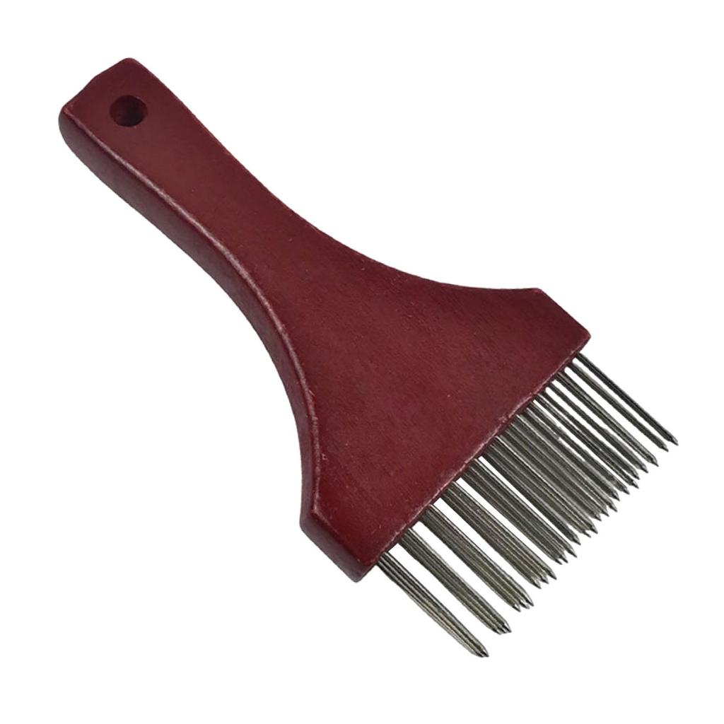 Practical Meat Tenderizer Tool with Stainless Steel Pin Wood Handle for Beef Chicken Steak Food Processing