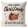 Pillow Cushion Cover Linen Santa Claus Pillow Cover Linen Material