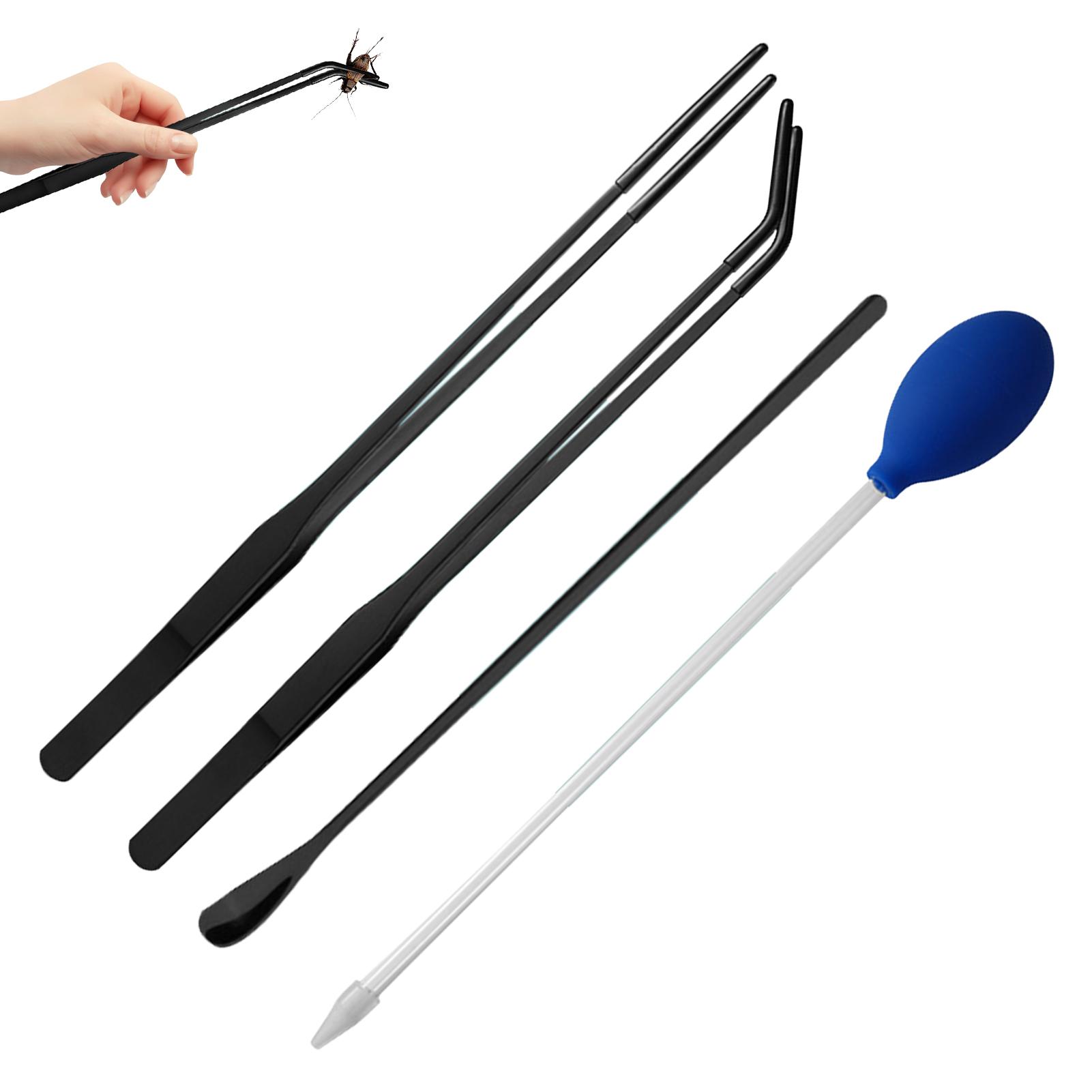 

Reptile Feeding Tweezers Pet Food Tongs Tool Set for Aquarium Plants with Stainless Steel Tips чёрный