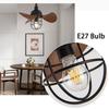 22 Inchs Household Old School Ceiling Fan Light Bedroom Small Ceiling Fan E27 Bulb Electric Fan Lamp