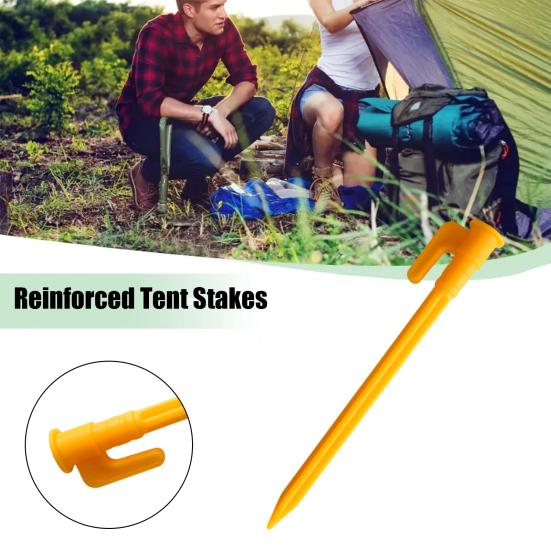 Yousheng 10Pcs Camping Tent Stake Heavy Duty Multi-functional Outdoor Garden Yard Patio Lawn Tarp Canopy Windproof Ground Spike Tent Peg