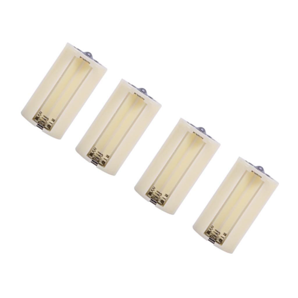 4pcs   3, Parallel Battery Convertor Adapter aa to AA D Size 4  battery Holder Cases Box White
