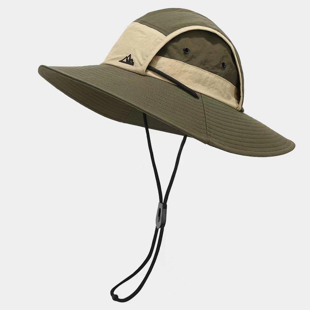 Men's Quick-Dry Color Block Sun Hat, UPF Sun Protection, Waterproof & Breathable; Ideal for Spring/Summer Outdoor Hiking & Sports.