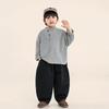 Boys Long Sleeve Solid Casual Round Neck Kids Spring Autumn T Shirt