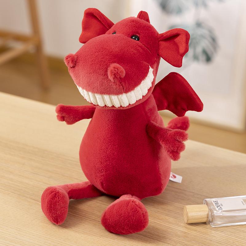 

Мода Новая Уродливая Милая Улыбающаяся Кукла с Большими Зубами Красная Кукла Маленький Летающий Дракон Маскот Плюшевая Игрушка 35cm (weight 225g) красный